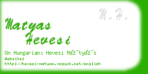 matyas hevesi business card